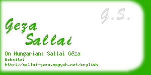 geza sallai business card